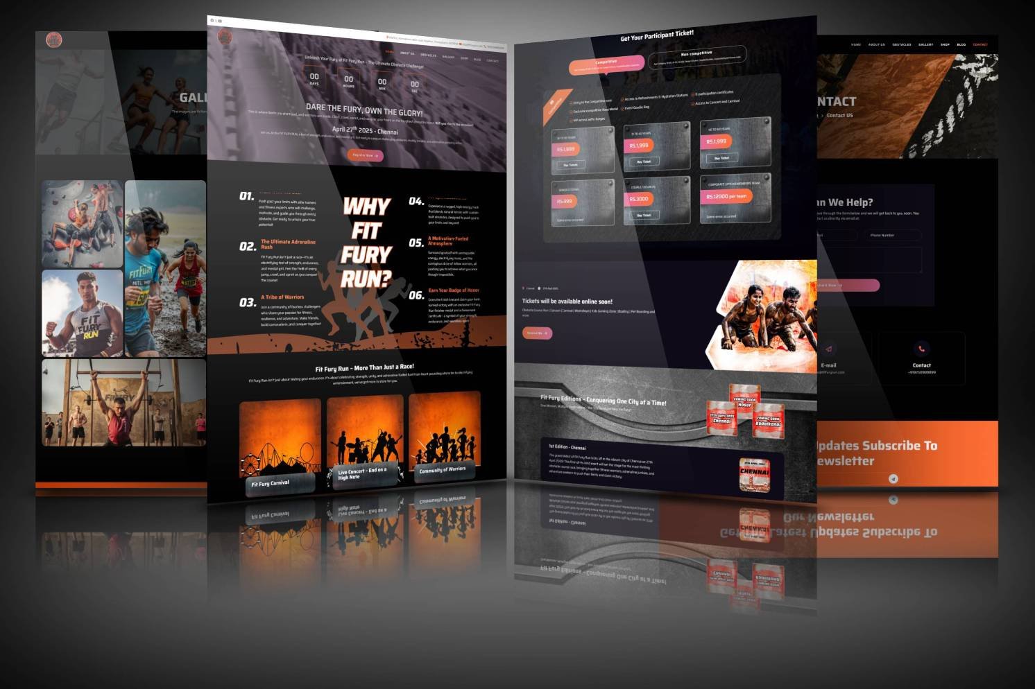 Fit Fury Run website UI